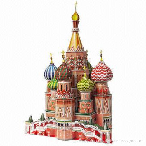 World famous buildings 3D puzzle toy, made of paper and foam